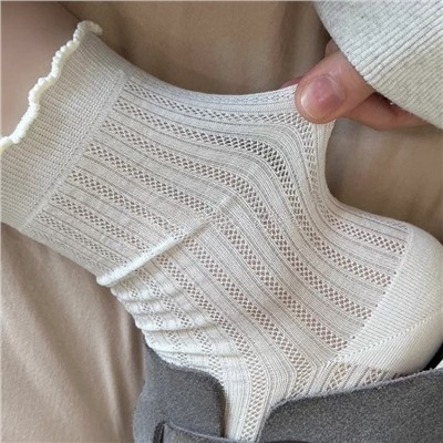 Cotton summer thin knee socks, sandals, mid-length