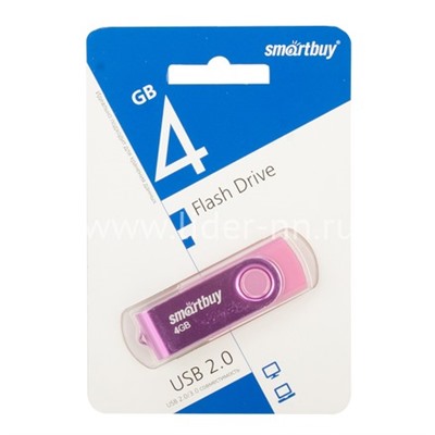 USB Flash 4GB SmartBuy Twist розовый 2.0