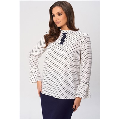 Блуза Lenata 11031 молочный в черный горох