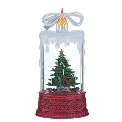 GAEM Изделие декоративное "Свеча" (подсвет, муз, вьюга, 3хААА н/п +USB), L12,5 W8 H24,5 см