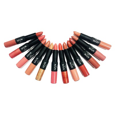 Помада + Блеск NYX Matte Lipstick & Lipgloss 2in1 (упаковка 12 шт)