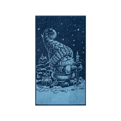 Полотенце махровое 6с103.412ж1 Рождественской ночью (джинс) 50х90см
