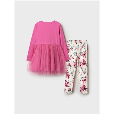 Комплект для девочки: платье, леггинсы