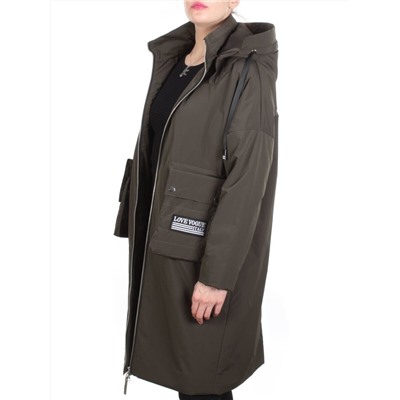 ZW-2306-C SWAMP COLOR Пальто демисезонное женское (100 гр. синтепон) BLACK LEOPARD