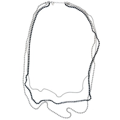 UG037 Колье из цепочек со стразами