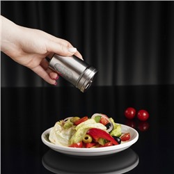 Солонка Доляна «Стиль», 130 мл, 5×8 см, стекло, серебристая