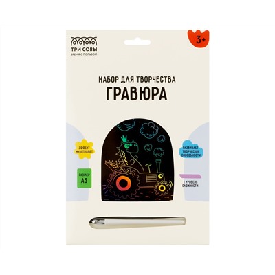 Гравюра с мультицветной основой ТРИ СОВЫ "Водитель", А5