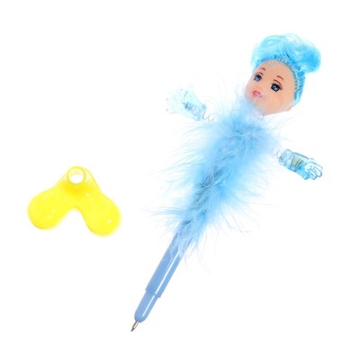 Ручка-прикол Calligrata «Пух-куколка», на подставке, синий стержень, шариковая, МИКС