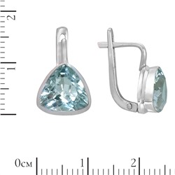Серьги 'Дени' с голубым топазом, родий ИВСК34410Х10ГТ0R1