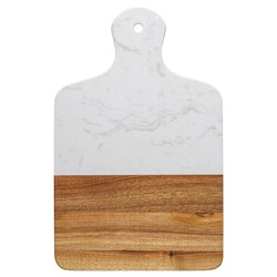 Доска сервировочная Marm, 21,5х33,5 см, белый мрамор/акация