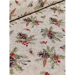 Еловый венок Снежинки Ткань 280 см золото 2414361 New