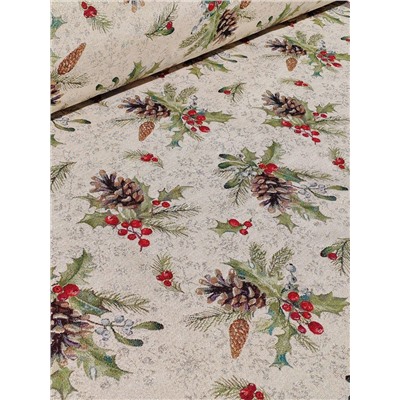 Еловый венок Снежинки Ткань 280 см золото 2414361 New