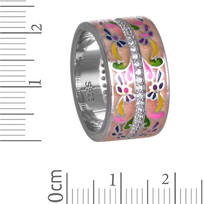 Кольцо с эмалью и фианитами ТДКС.489ЭМ1.45