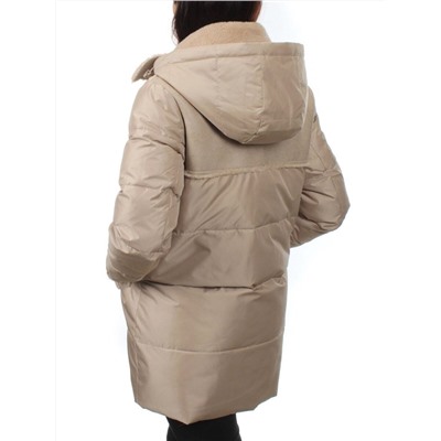 033 BEIGE Куртка зимняя облегченная женская (холлоффайбер 150 гр., искусственная дубленка)