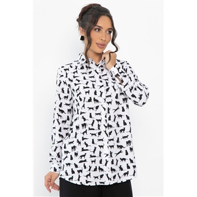 Рубашка Надель (белая/кошки) Б13844-16М