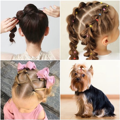 Силиконовые резиночки для волос 1000 шт.  в косметичке. РАЗОЦВЕТНЫЕ