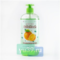Средство для мытья посуды SolaFresh с ароматом апельсина 750 мл, бутылка