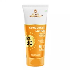 Солнцезащитный лосьон с маслом Кокума и Алоэ вера (100 мл), Sunscreen Lotion with Kokum Butter & Aloe Vera SPF 30 PA+++, произв. Khadi Organique