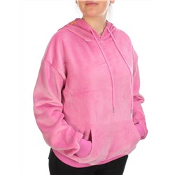 7004-7 PINK Худи велюровое женское на флисе
