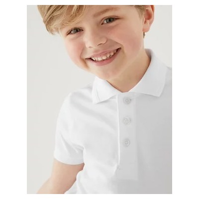 2pk Boys' Slim Fit School Polo Shirts (2-16 Yrs)
