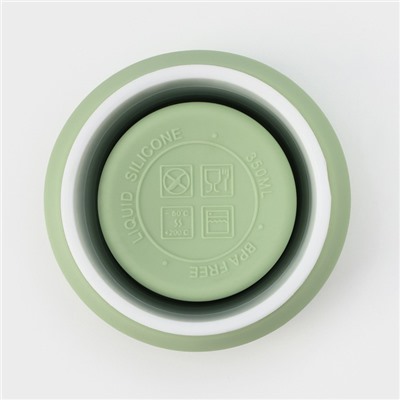 Стакан складной с крышкой Доляна «С собой», 350 мл, 8.5×14 см, цвет фисташковый