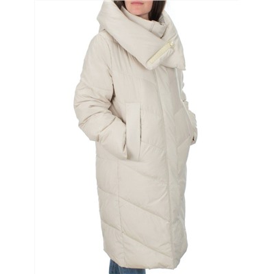 2108 LT.BEIGE Пальто зимнее женское (200 гр .холлофайбер)