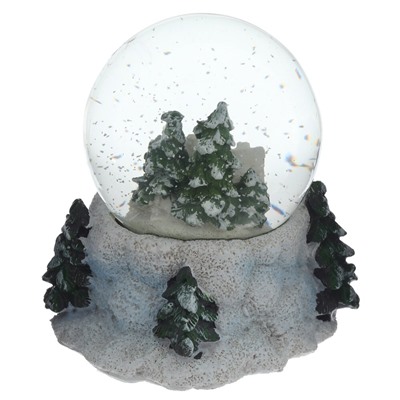 Фигурка декор в стекл шаре "Домик/Олень", D 6.5 см, L9 W8 H9 см, 3в.