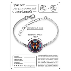 BSI-0178 Браслет металлический Пёс неон