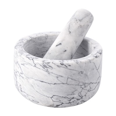 Ступка Marm, 12,7х7,6 см, белый мрамор