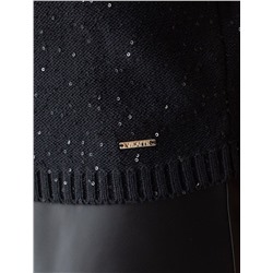 Джемпер с цельнокроенным коротким рукавом из хлопковой пряжи с пайетками