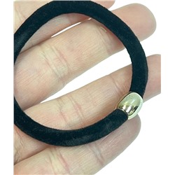 Резинка для волос эластичная (велюровый жгут) цвет черный Арт 63