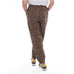 9001 LEOPARD/BROWN Брюки спортивные женские (95% хлопок, 5% спандекс)
