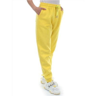 M061 YELLOW Брюки спортивные женские на флисе (100% хлопок) 7986
