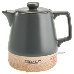 Чайник электрический 1200 Вт, 1 л, корпус из фарфора DELTA LUX DE-1014 черный
