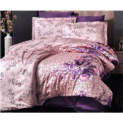 2 сп. Евро Комплект Постельного Белья Cotton Saten Krea Mor - Altınbaşak