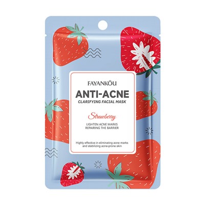 Тканевая маска для лица против акне с клубникой FAYANKOU Anti-Acne Clarifying Facial Mask, 25 гр