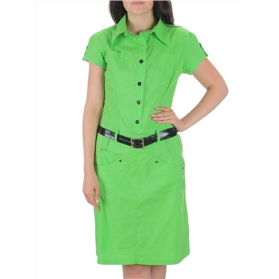 9413 LT.GREEN Платье женское (85% хлопок, 10% вискоза, 5% лайкра)