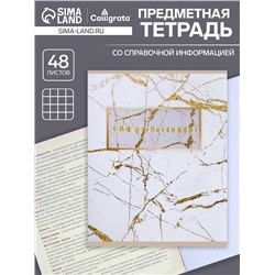 Тетрадь предметная 48 листов в клетку Calligrata, «Мрамор светлый. Обществознание», обложка мелованный картон