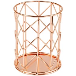 Подставка-стакан для канцелярских принадлежностей MESHU "Rose Gold" круглая, металл