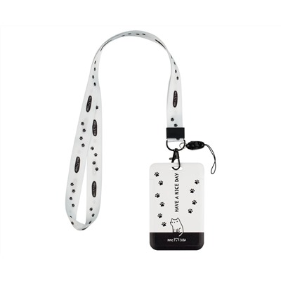 Бейдж вертикальный MESHU "Nice Day", 110*70мм, лента с карабином,  3D печать, опп пакет, европодвес