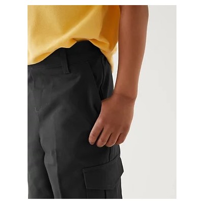2pk Boys' Pure Cotton School Shorts (2-14 Yrs)