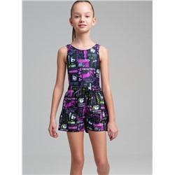 Комплект для девочки: купальник, купальные шорты