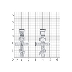 Крест из серебра литье белый