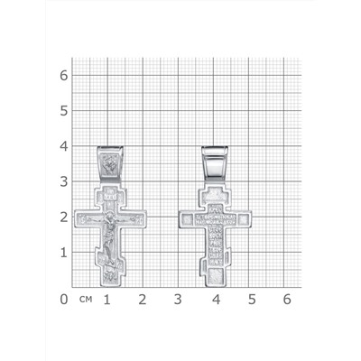 Крест из серебра литье белый