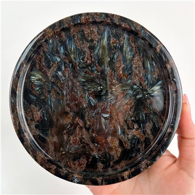 Радуга Самоцветов Блюдо из Арфведсонита (Нуумит)