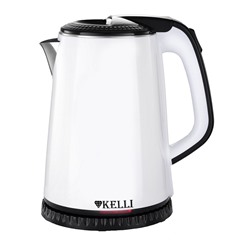 Чайник Kelli KL-1409W нерж 2200Вт обьем 2,0л Белый с черным (12)