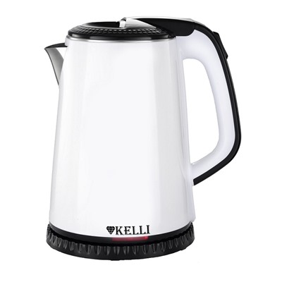 Чайник Kelli KL-1409W нерж 2200Вт обьем 2,0л Белый с черным (12)