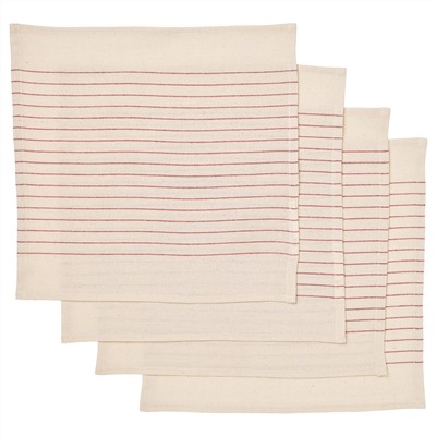 VIPPSTARR, Serviette, Streifen rot/natur,, 30x30 cm