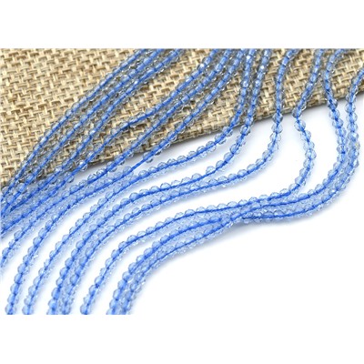 Бусины из шпинели шарик гр.2мм цв.аквамарин, 36см, 196 бусин