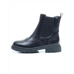 01-5259-1 BLACK Ботинки демисезонные (натуральная кожа, байка)